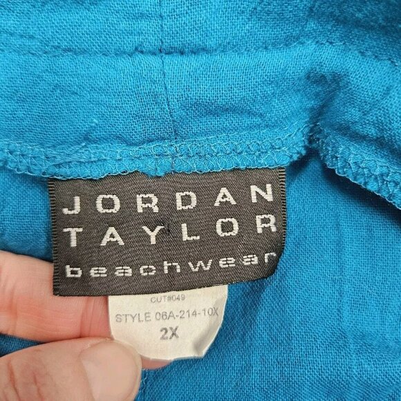 Jordan Taylor Womens Blue Gauzy Swimsuit Cover-Up Pants Size 2X Beachwear Bathin - Picture 11 of 13